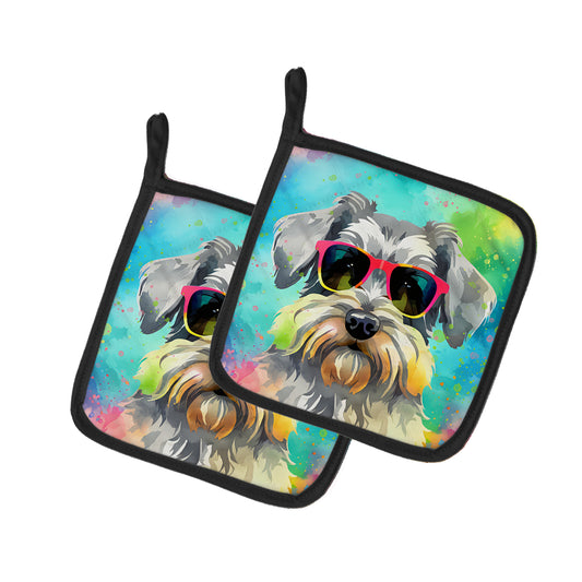 Buy this Schnauzer Hippie Dawg Pair of Pot Holders