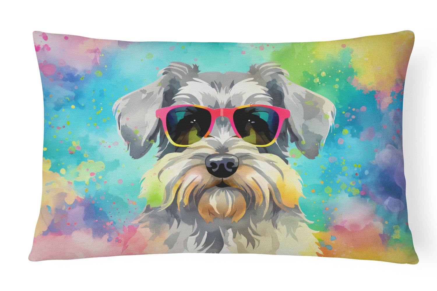 Buy this Schnauzer Hippie Dawg Throw Pillow