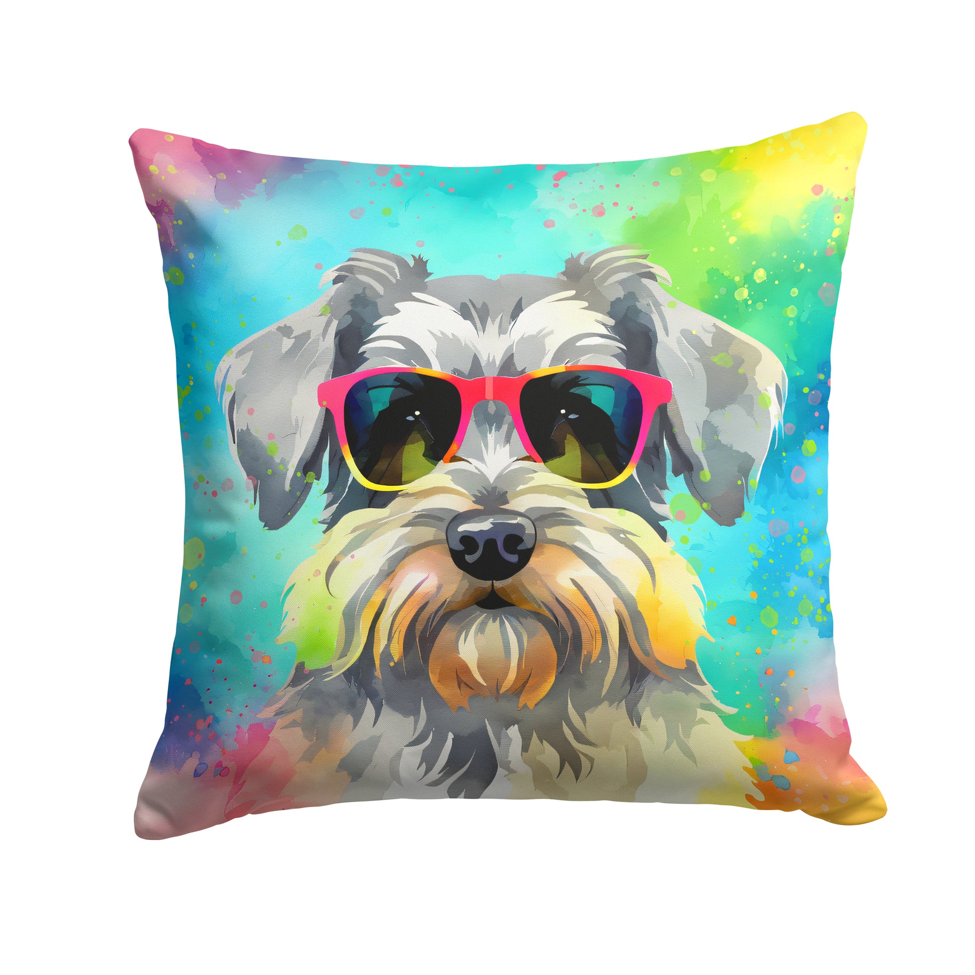 Buy this Schnauzer Hippie Dawg Throw Pillow