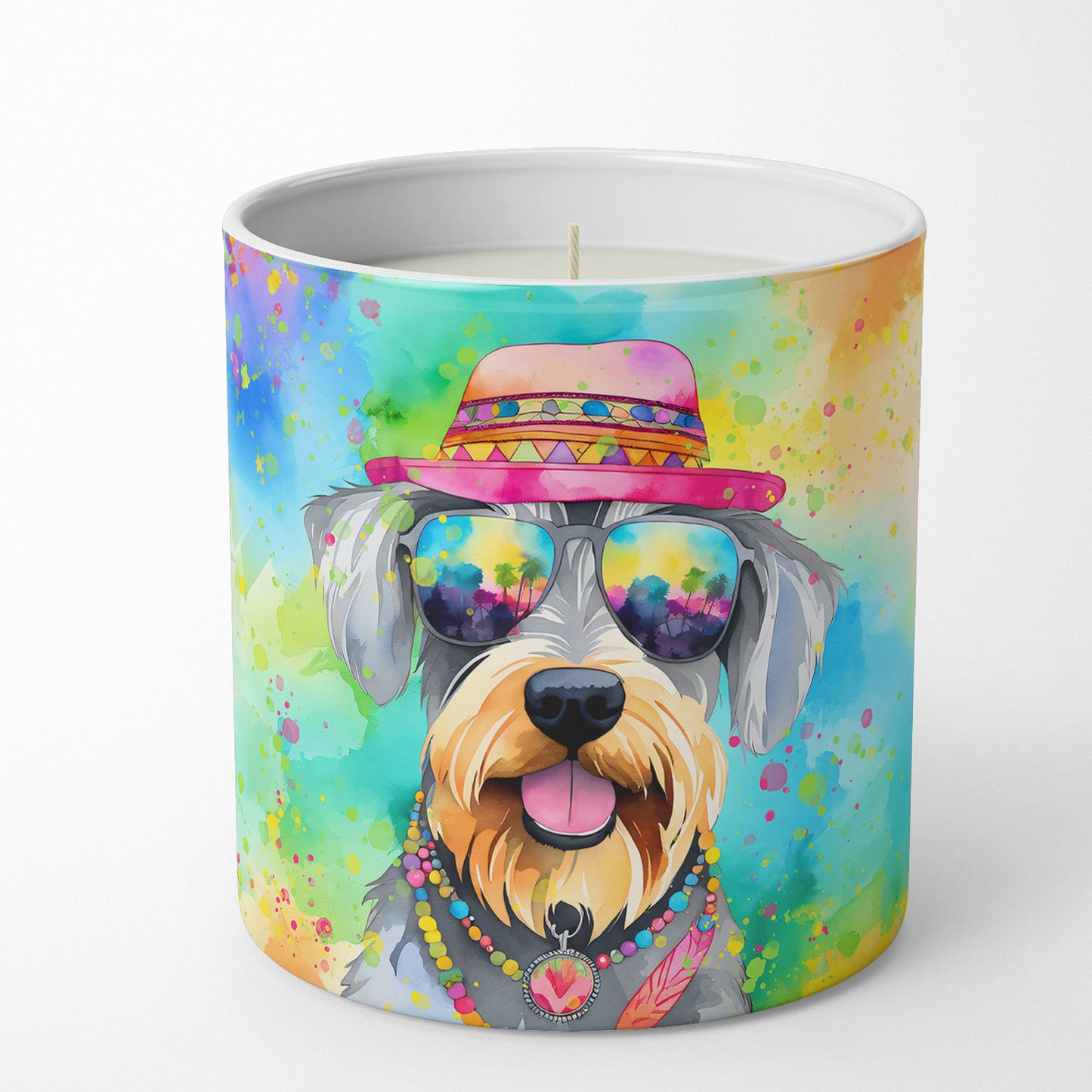 Schnauzer Hippie Dawg Decorative Soy Candle