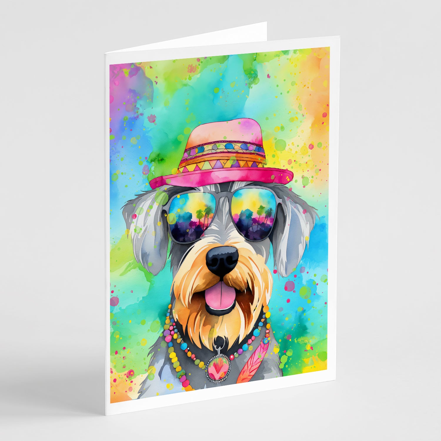 Buy this Schnauzer Hippie Dawg Greeting Cards Pack of 8