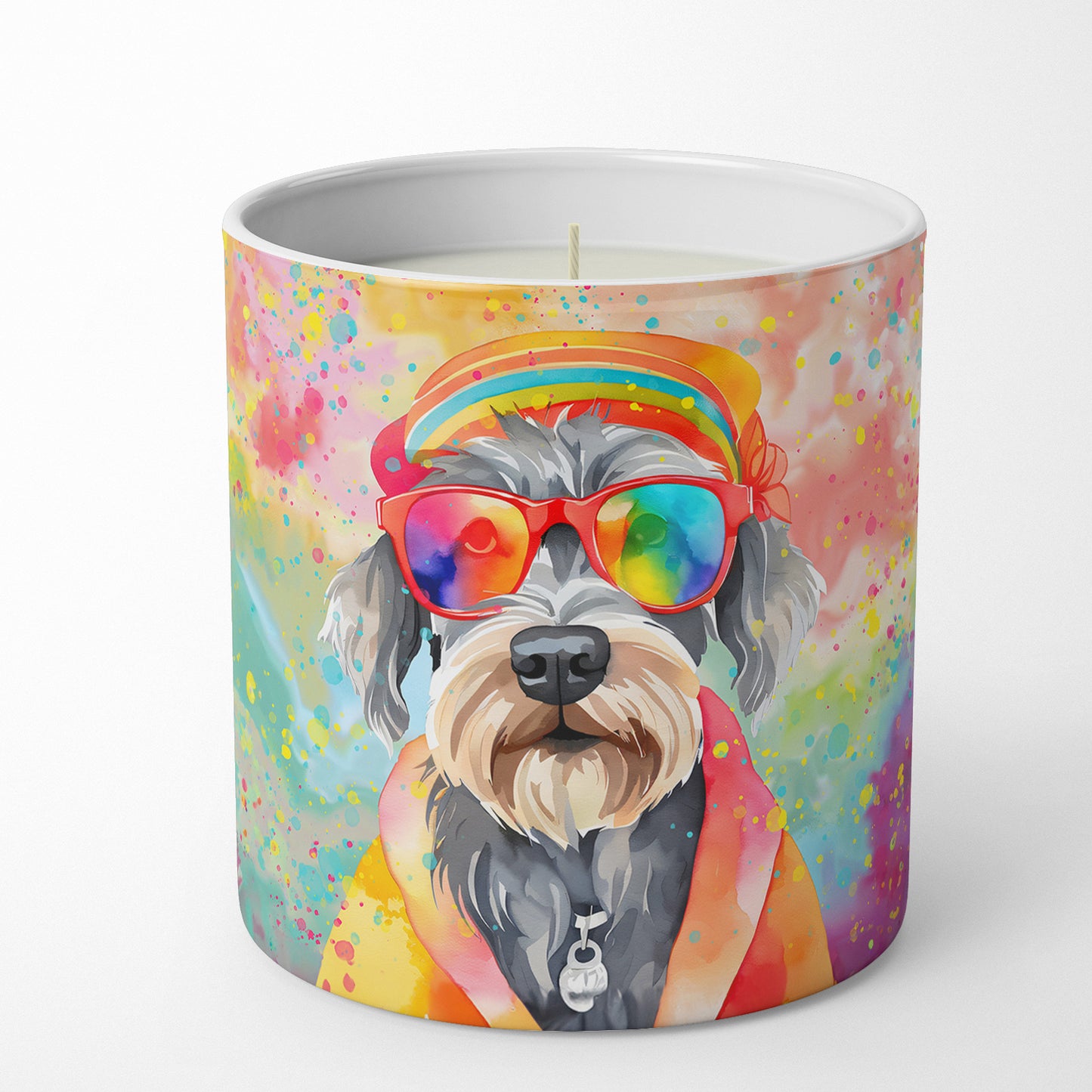 Schnauzer Hippie Dawg Decorative Soy Candle