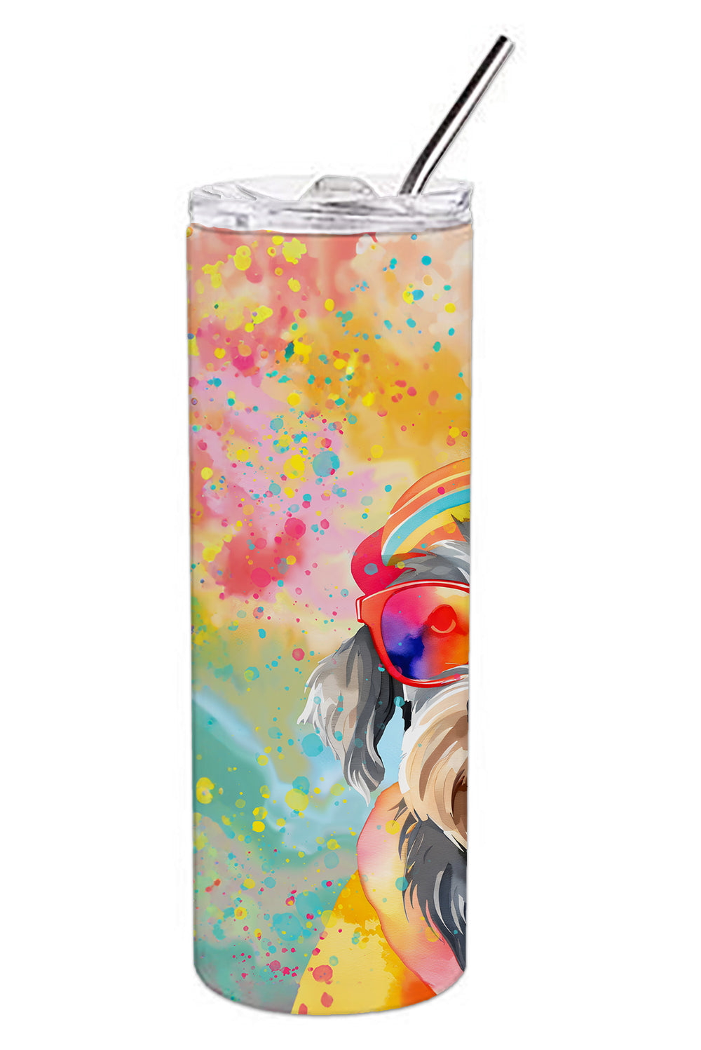 Schnauzer Hippie Dawg Stainless Steel Skinny Tumbler