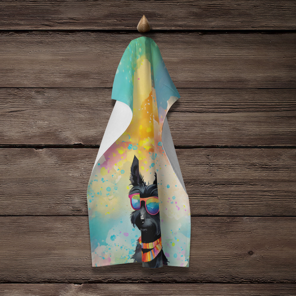 Scottish Terrier Hippie Dawg Kitchen Towel