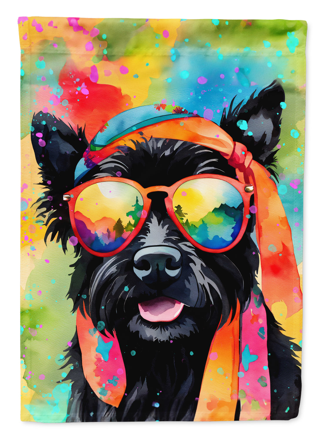 Buy this Scottish Terrier Hippie Dawg House Flag