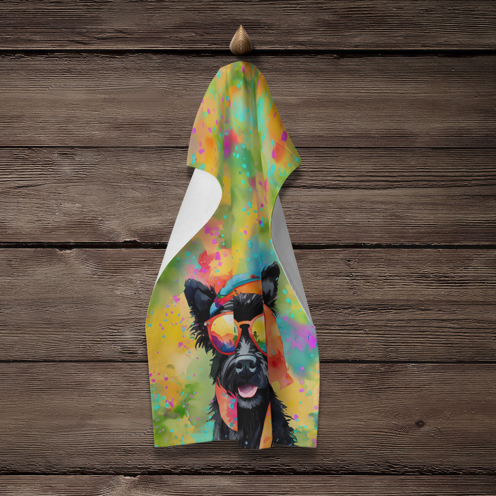 Scottish Terrier Hippie Dawg Kitchen Towel