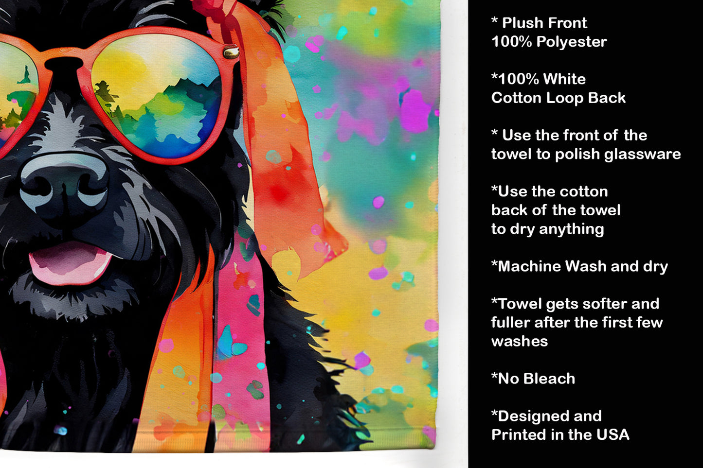 Scottish Terrier Hippie Dawg Kitchen Towel