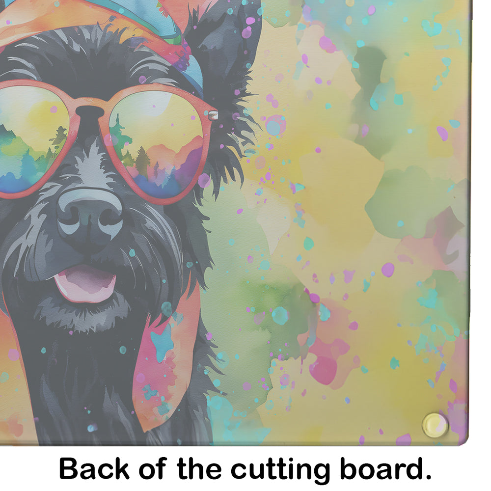 Scottish Terrier Hippie Dawg Glass Cutting Board