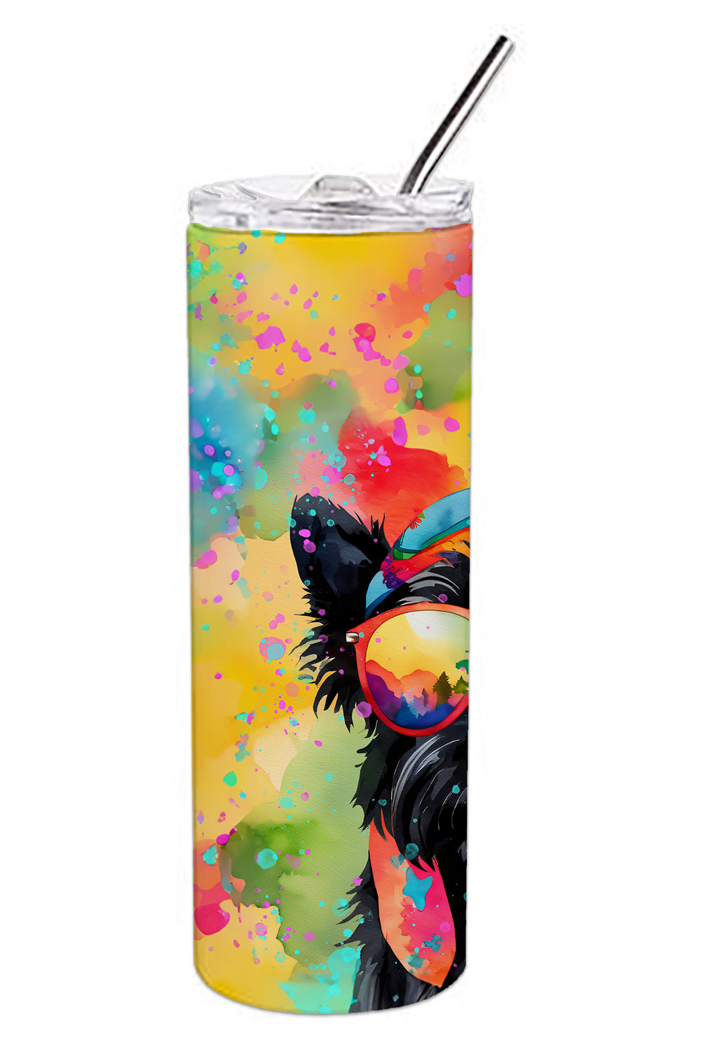 Scottish Terrier Hippie Dawg Stainless Steel Skinny Tumbler