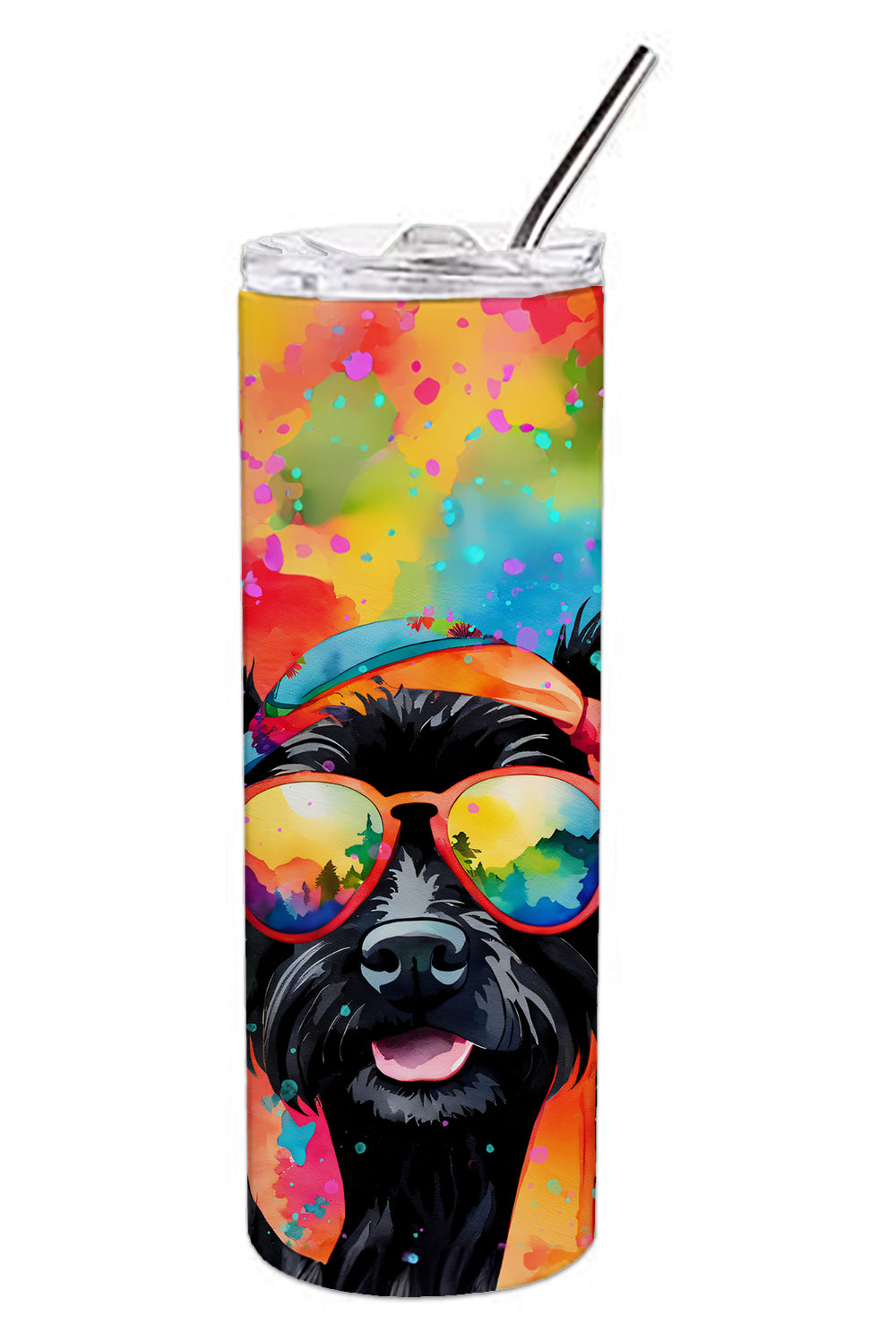Scottish Terrier Hippie Dawg Stainless Steel Skinny Tumbler