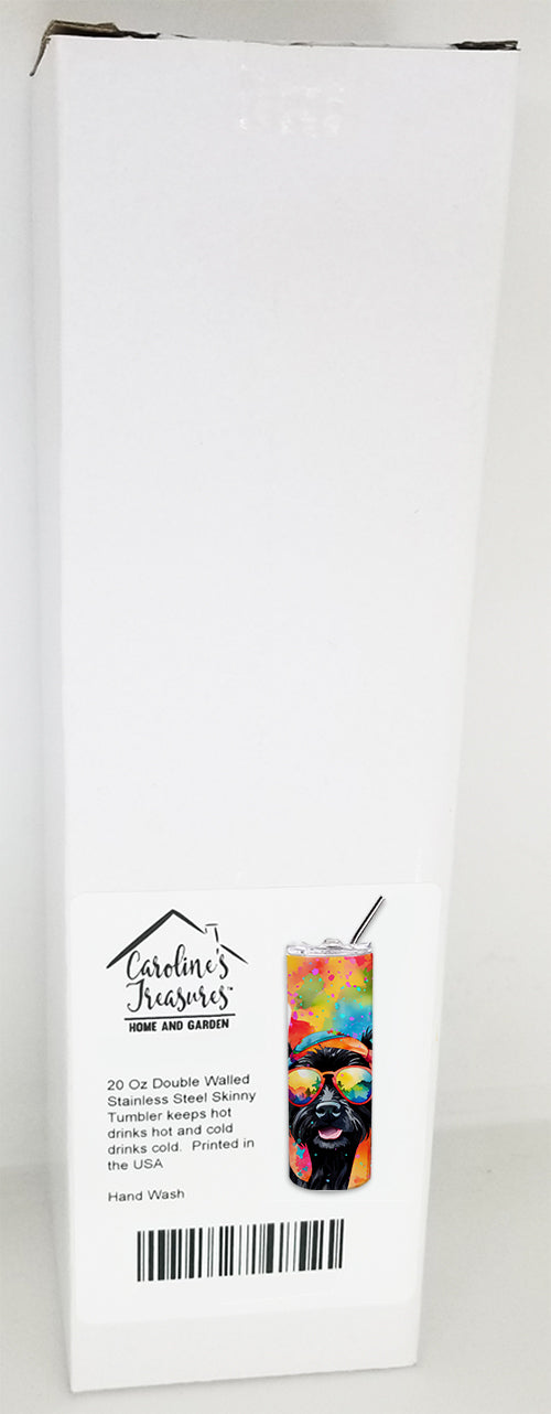 Scottish Terrier Hippie Dawg Stainless Steel Skinny Tumbler