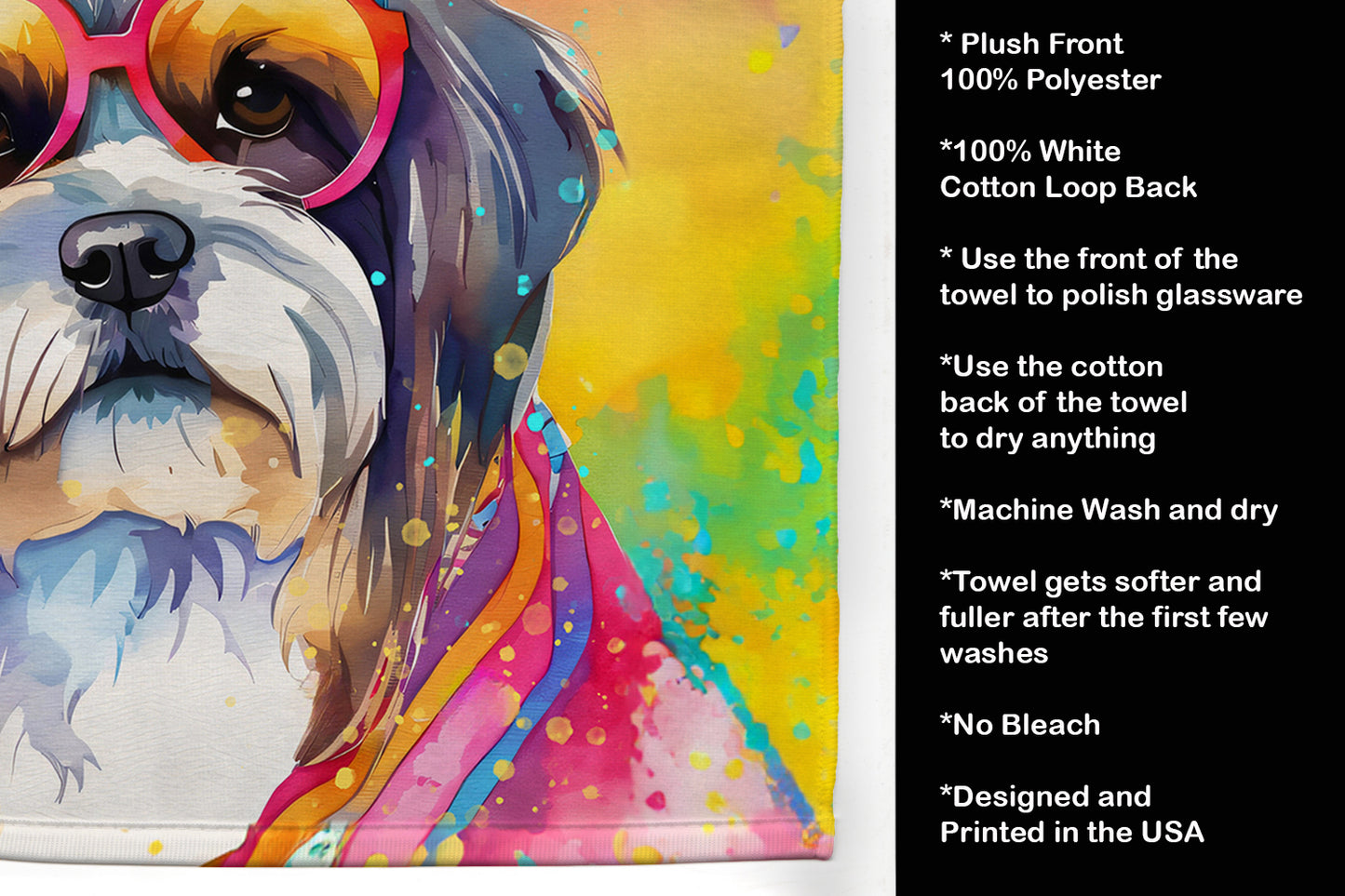 Shih Tzu Hippie Dawg Kitchen Towel