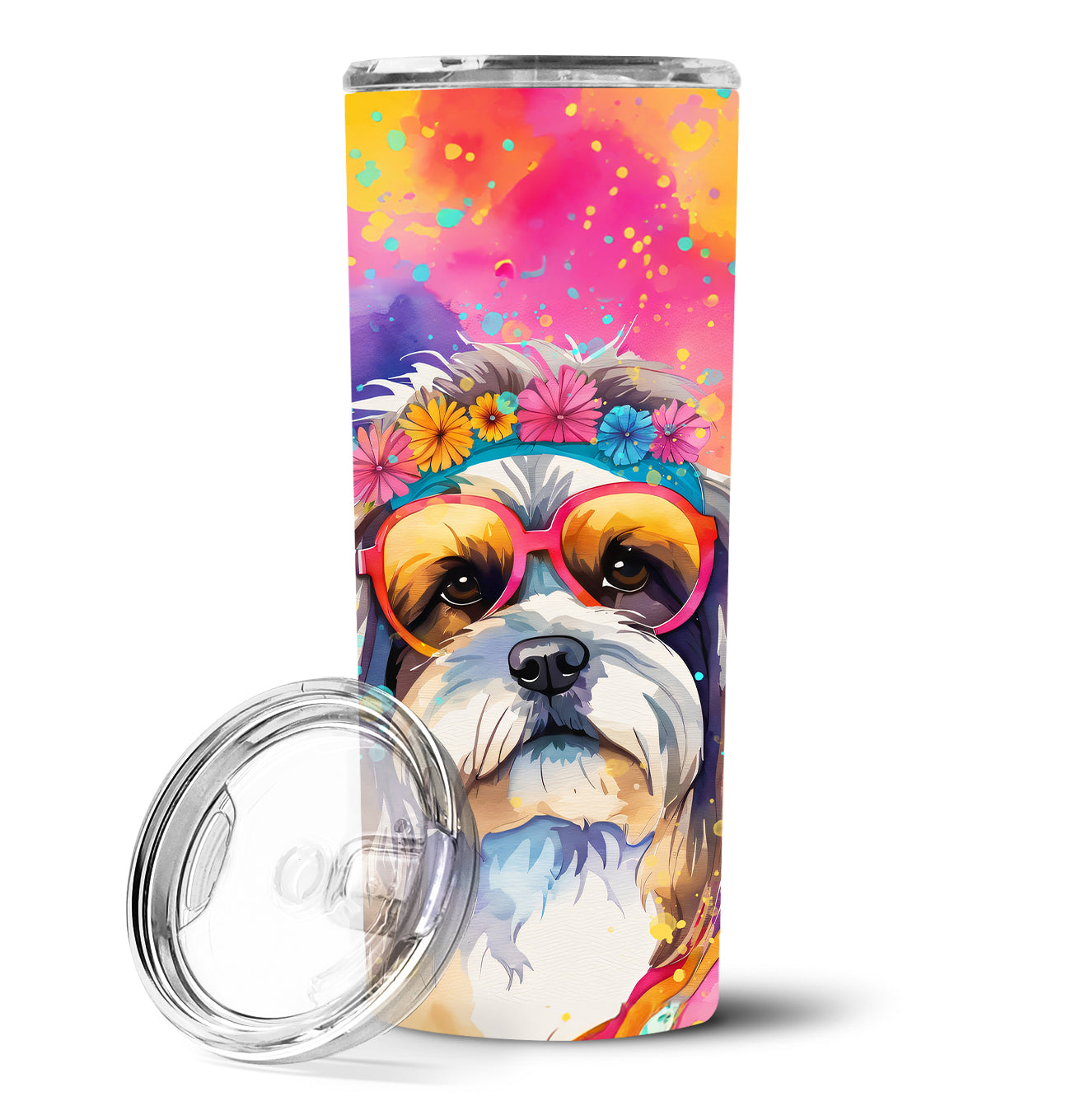 Buy this Shih Tzu Hippie Dawg Stainless Steel Skinny Tumbler