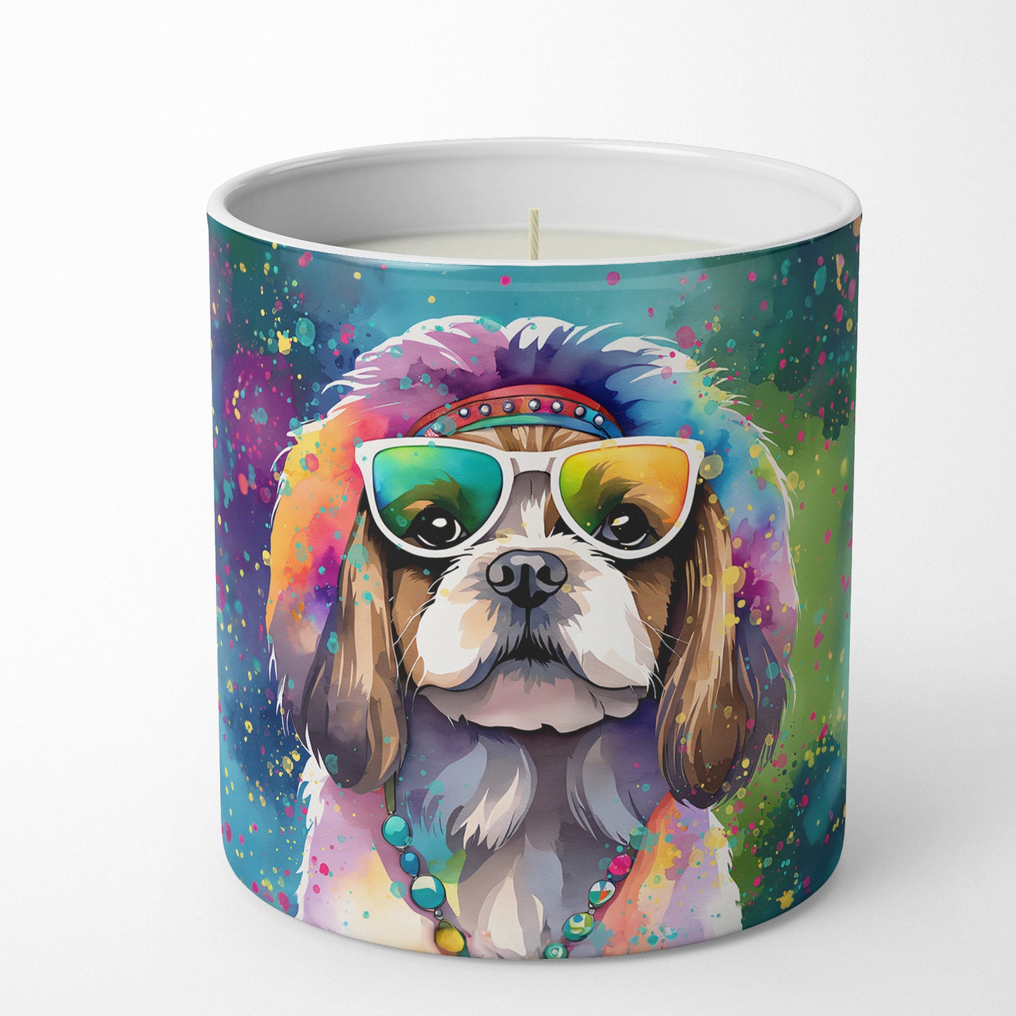 Shih Tzu Hippie Dawg Decorative Soy Candle