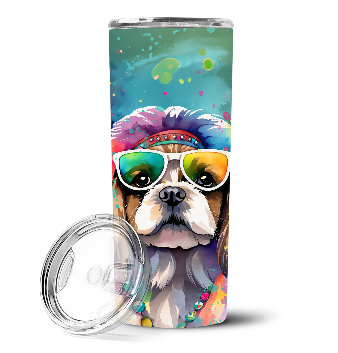 Buy this Shih Tzu Hippie Dawg Stainless Steel Skinny Tumbler