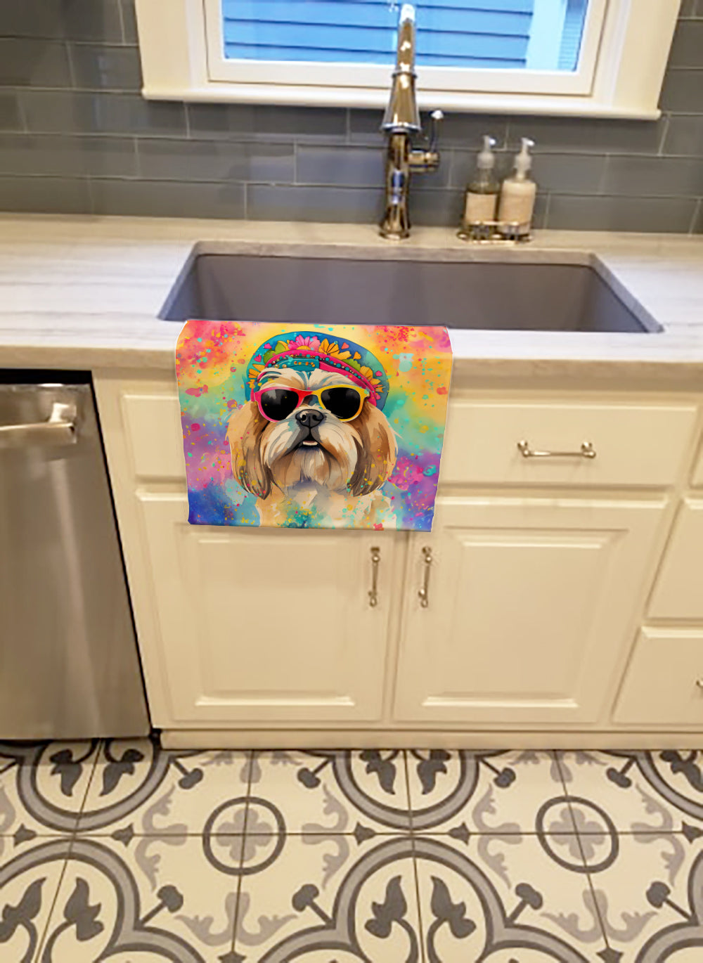 Shih Tzu Hippie Dawg Kitchen Towel