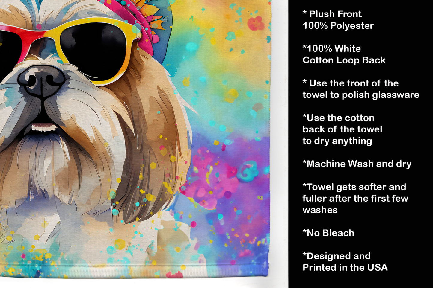 Shih Tzu Hippie Dawg Kitchen Towel