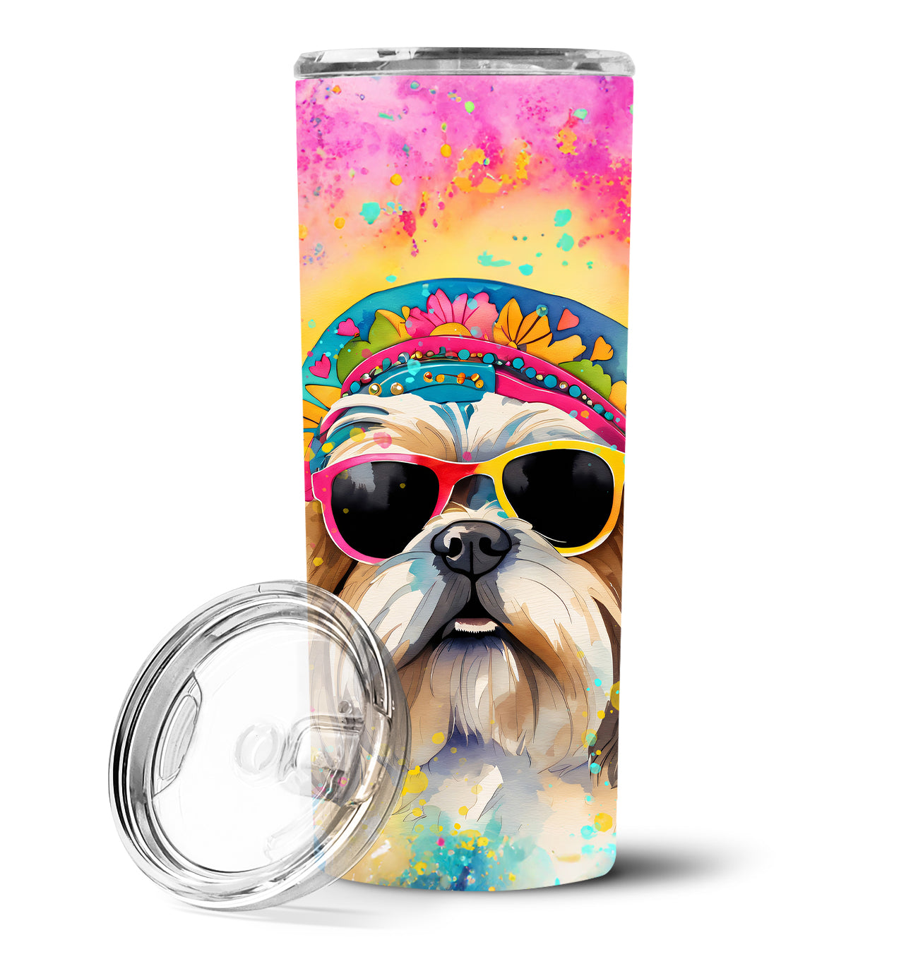 Buy this Shih Tzu Hippie Dawg Stainless Steel Skinny Tumbler