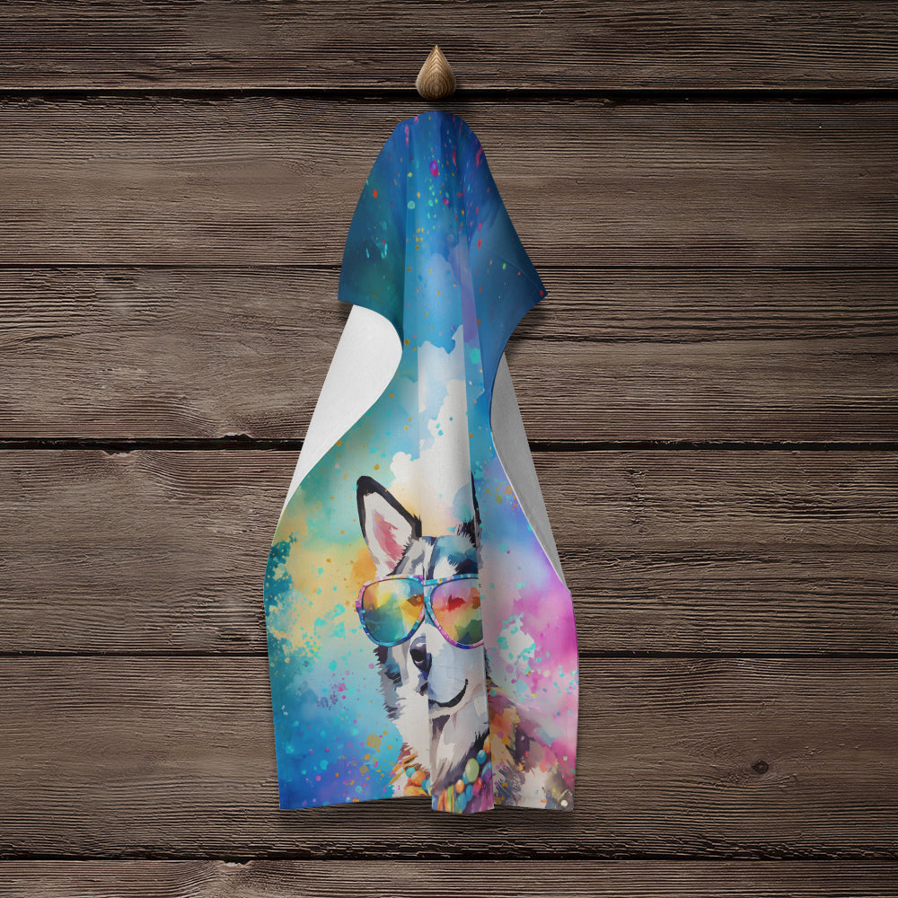 Siberian Husky Hippie Dawg Kitchen Towel