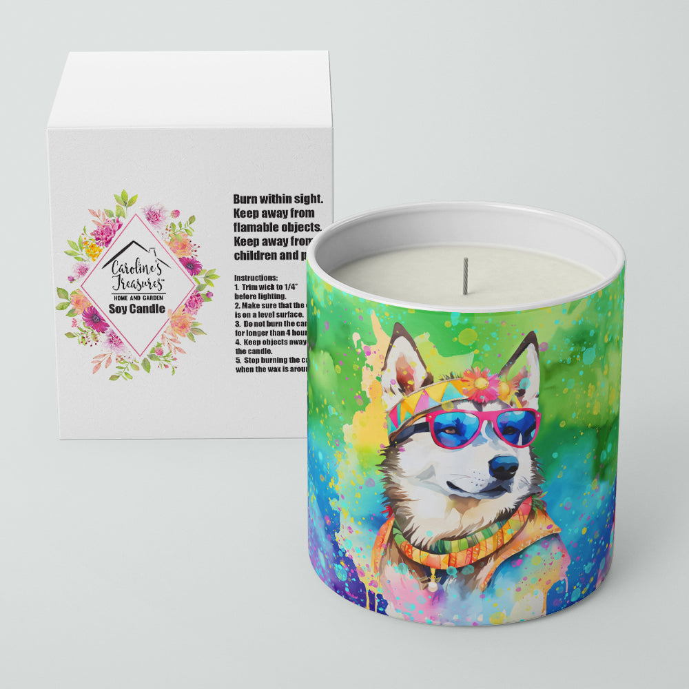 Siberian Husky Hippie Dawg Decorative Soy Candle