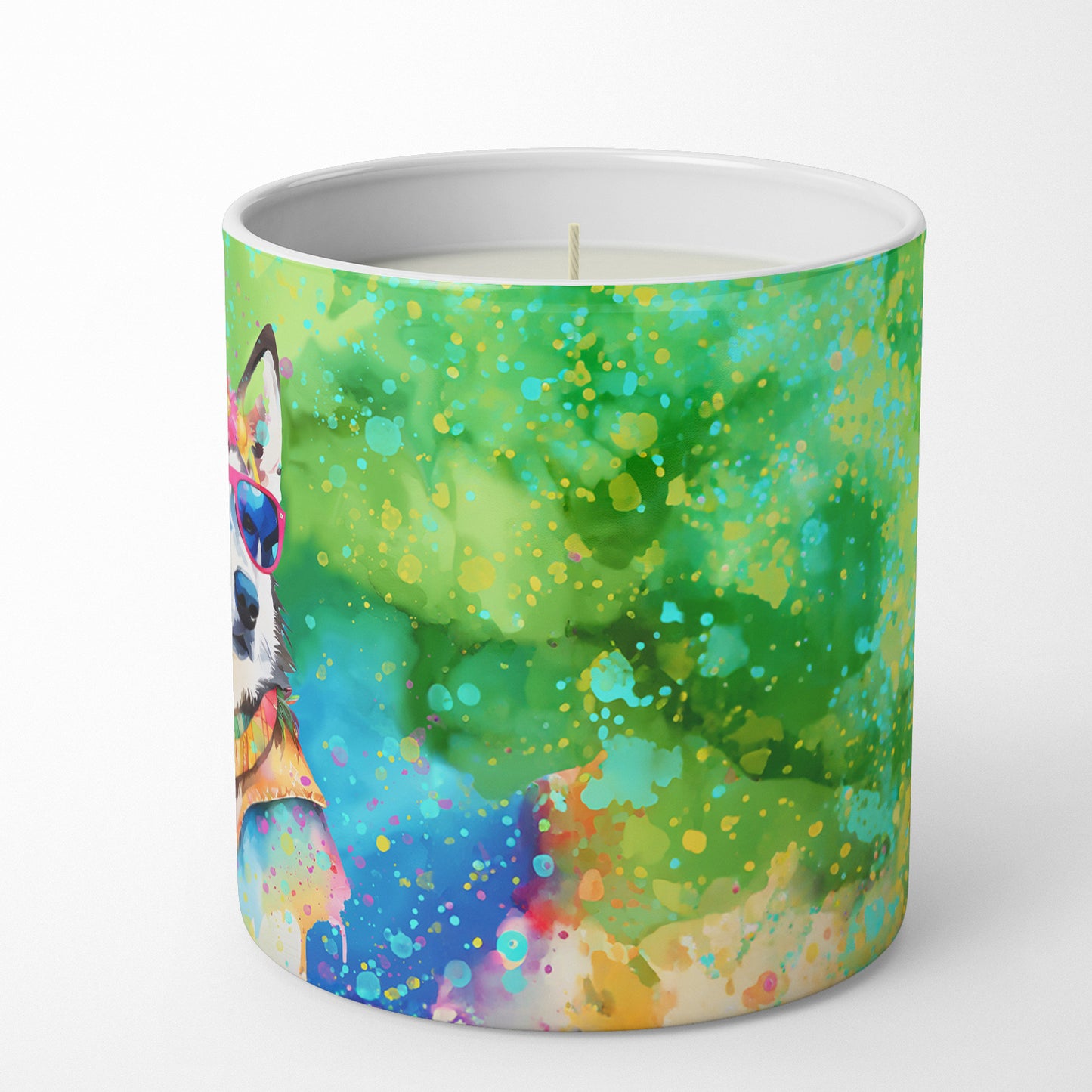 Siberian Husky Hippie Dawg Decorative Soy Candle