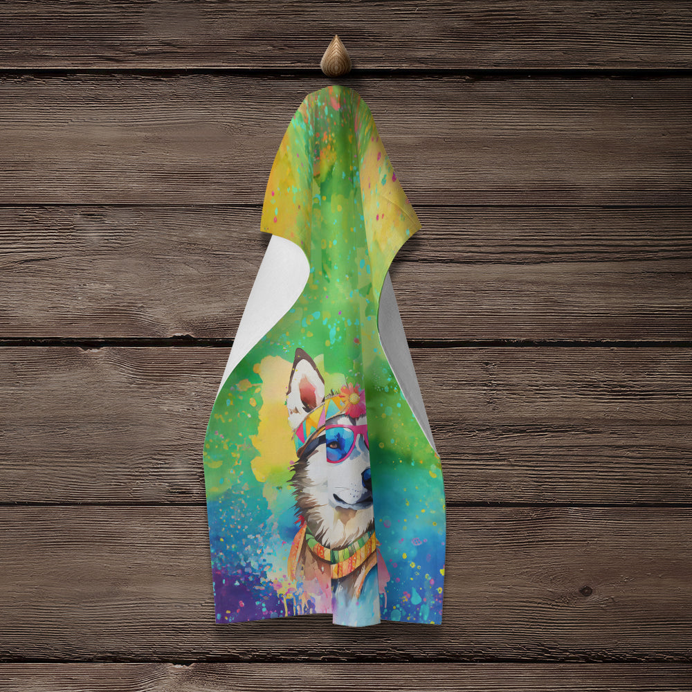 Siberian Husky Hippie Dawg Kitchen Towel