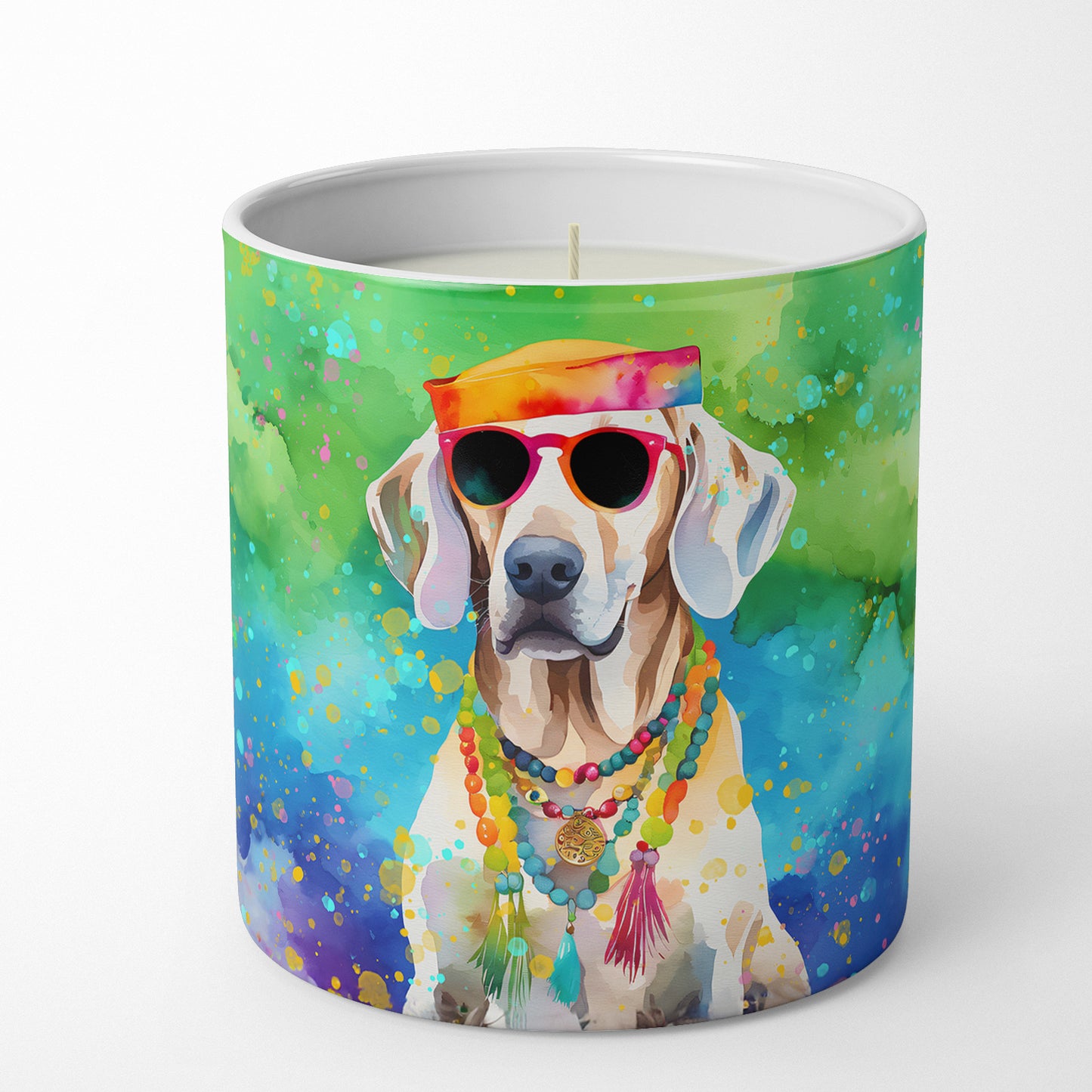 Weimaraner Hippie Dawg Decorative Soy Candle