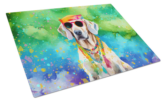 Buy this Weimaraner Hippie Dawg Glass Cutting Board