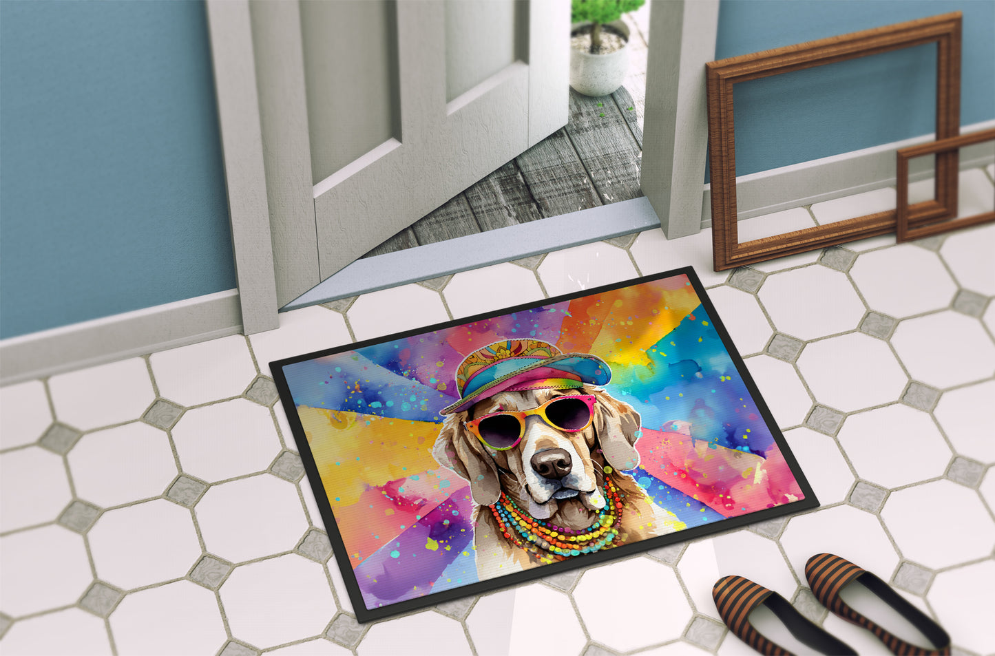 Weimaraner Hippie Dawg Doormat