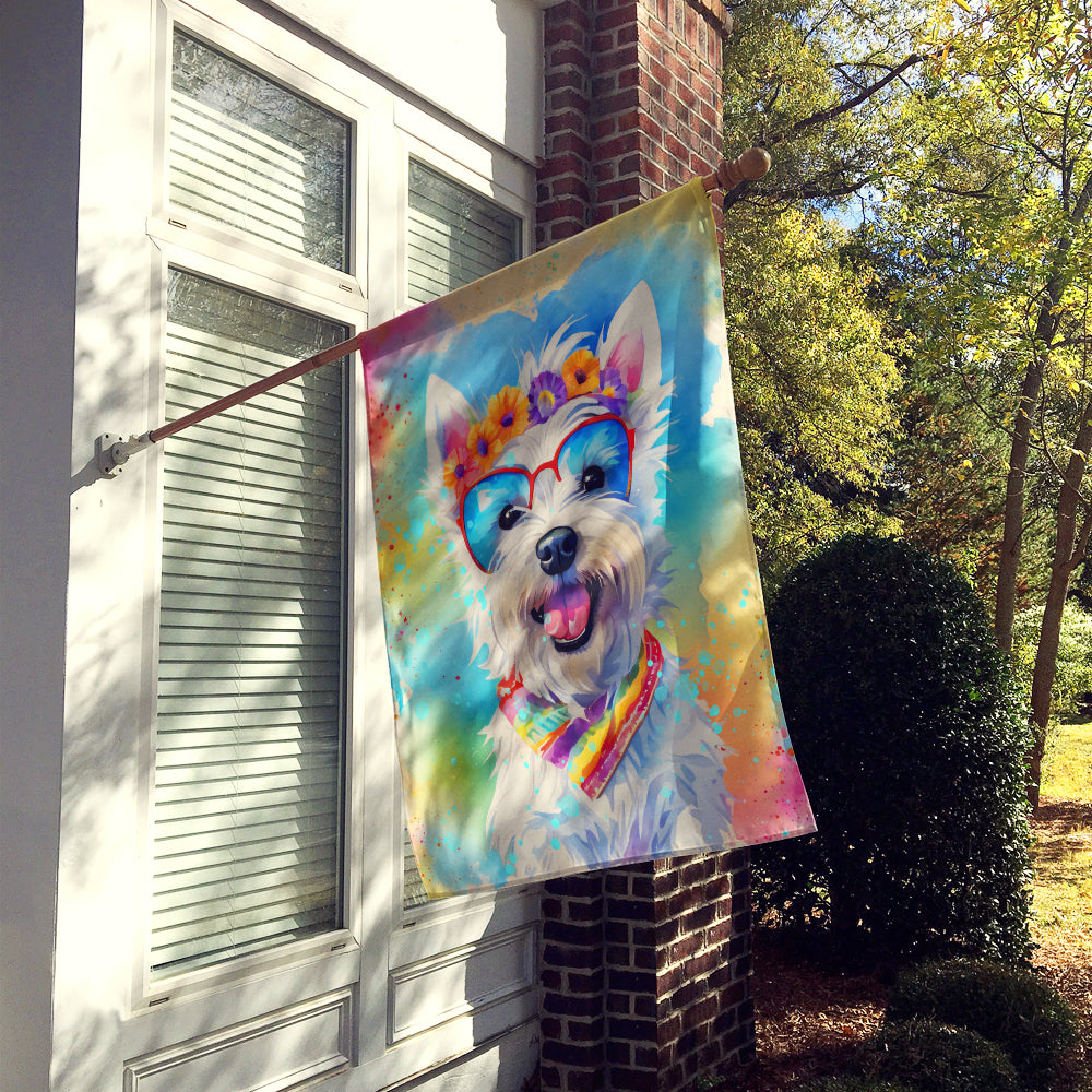 Westie Hippie Dawg House Flag