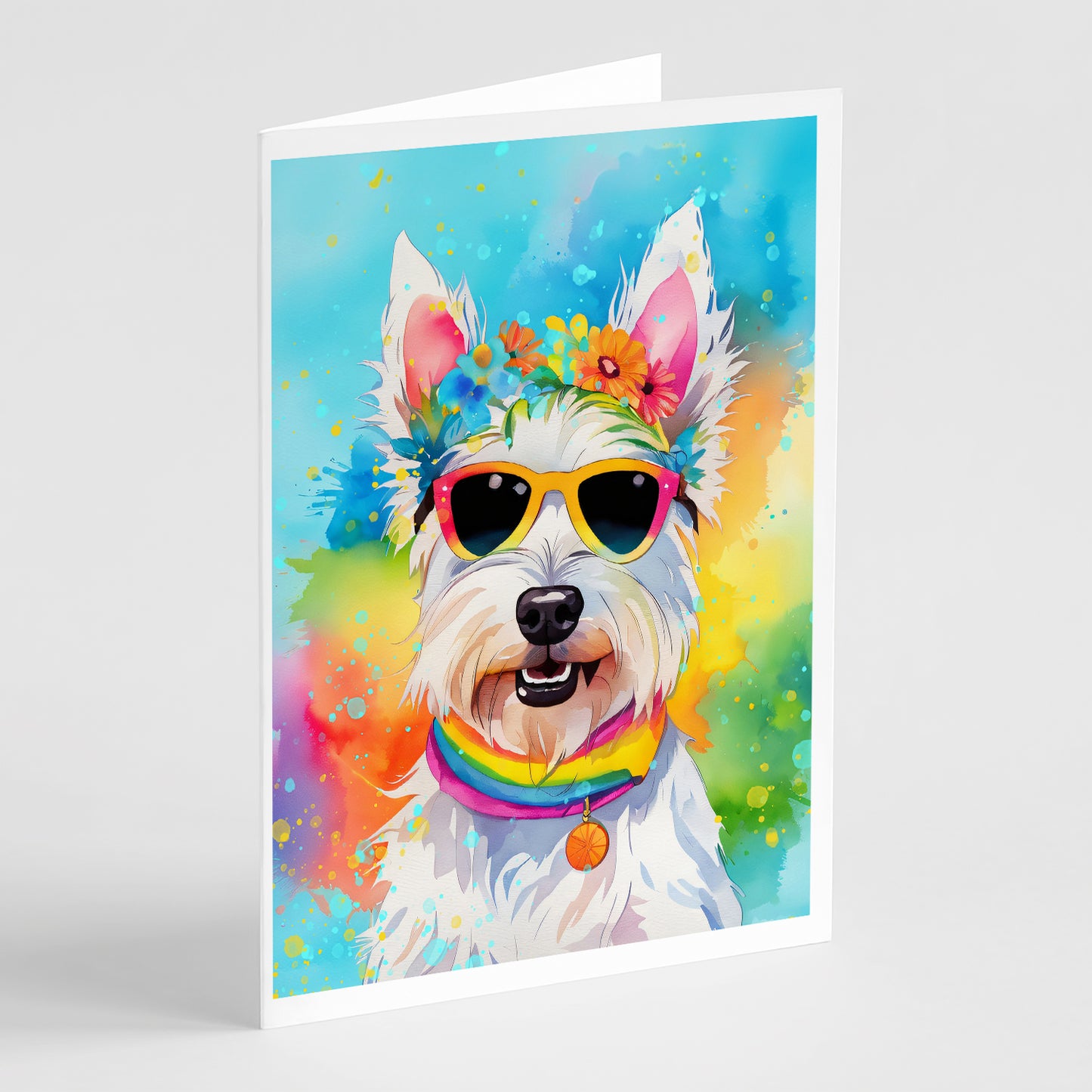 Buy this Westie Hippie Dawg Greeting Cards Pack of 8