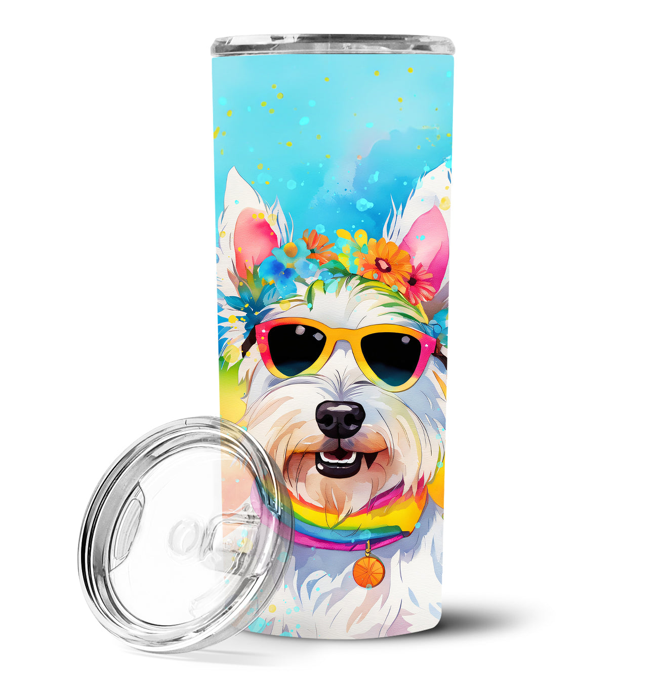 Buy this Westie Hippie Dawg Stainless Steel Skinny Tumbler