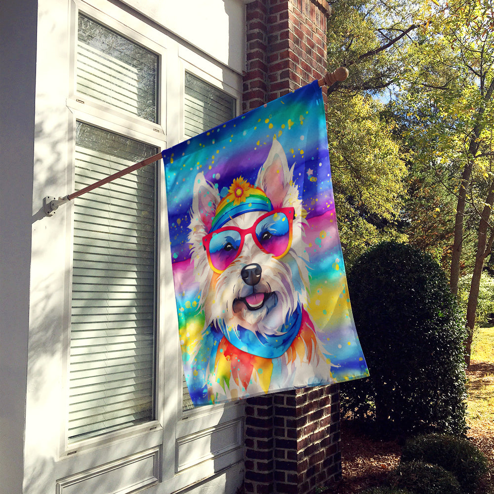 Westie Hippie Dawg House Flag