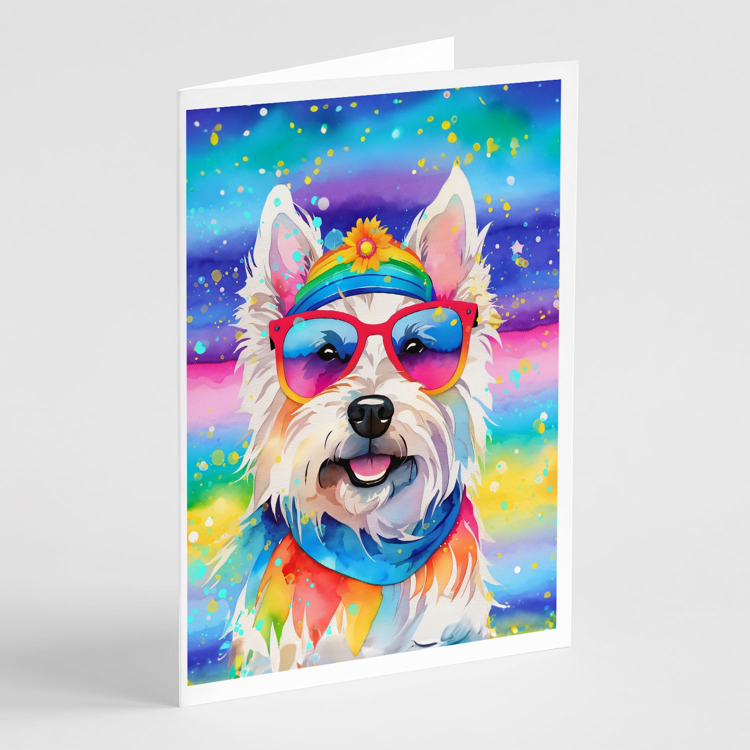 Buy this Westie Hippie Dawg Greeting Cards Pack of 8