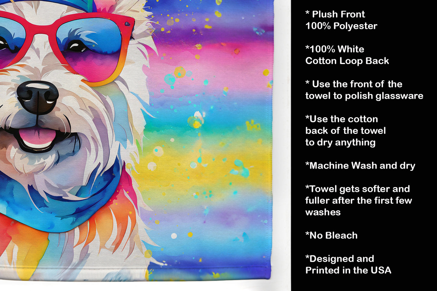 Westie Hippie Dawg Kitchen Towel