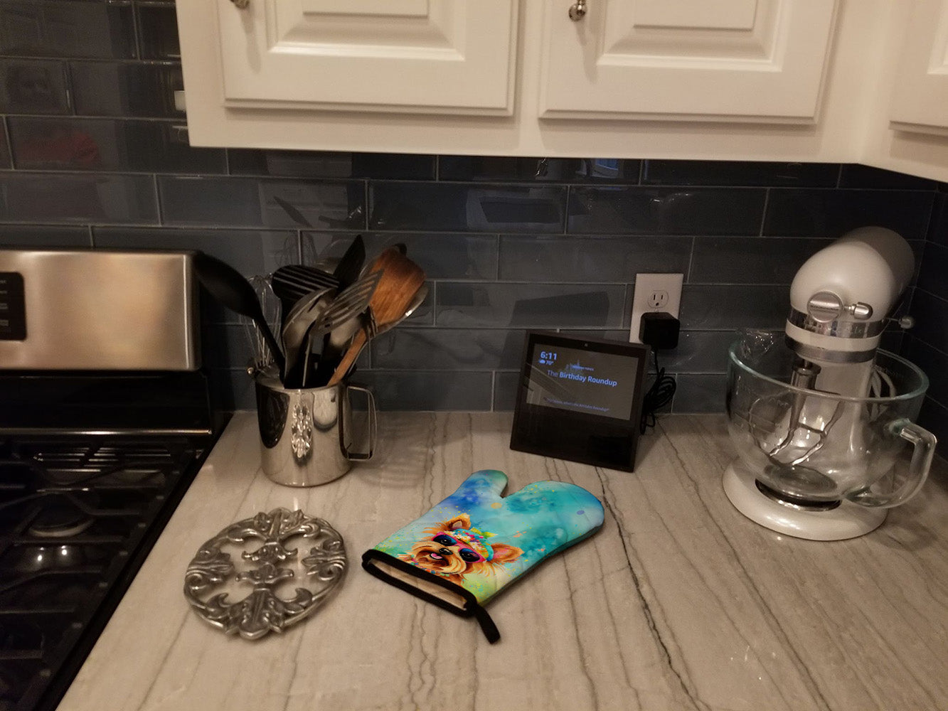 Yorkshire Terrier Hippie Dawg Oven Mitt