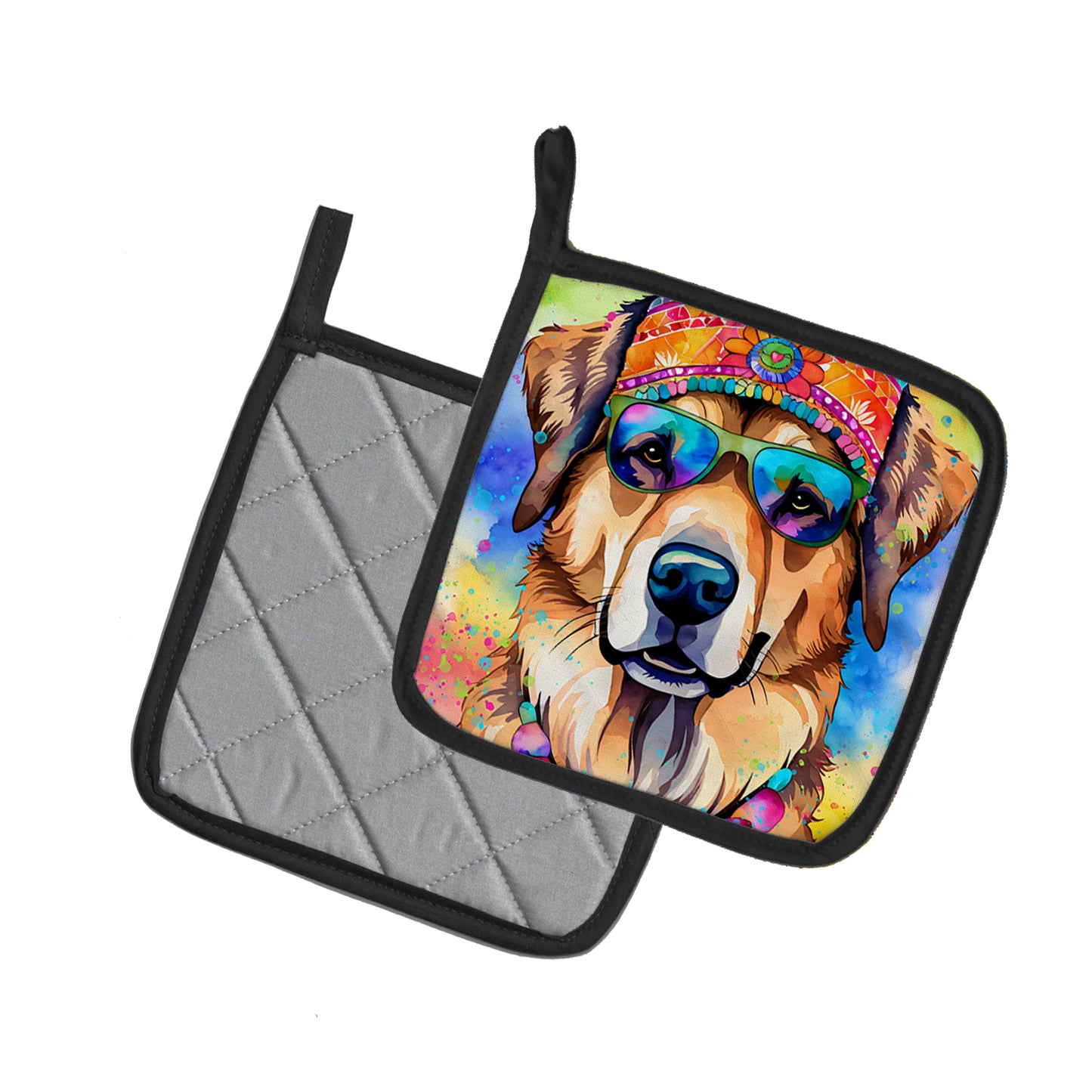 Hippie Dawg Pair of Pot Holders