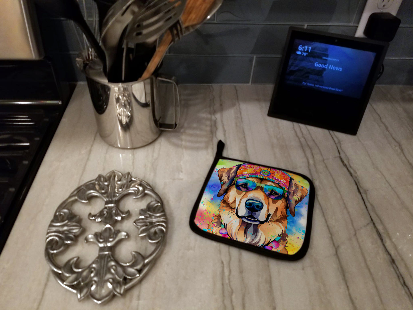 Hippie Dawg Pair of Pot Holders