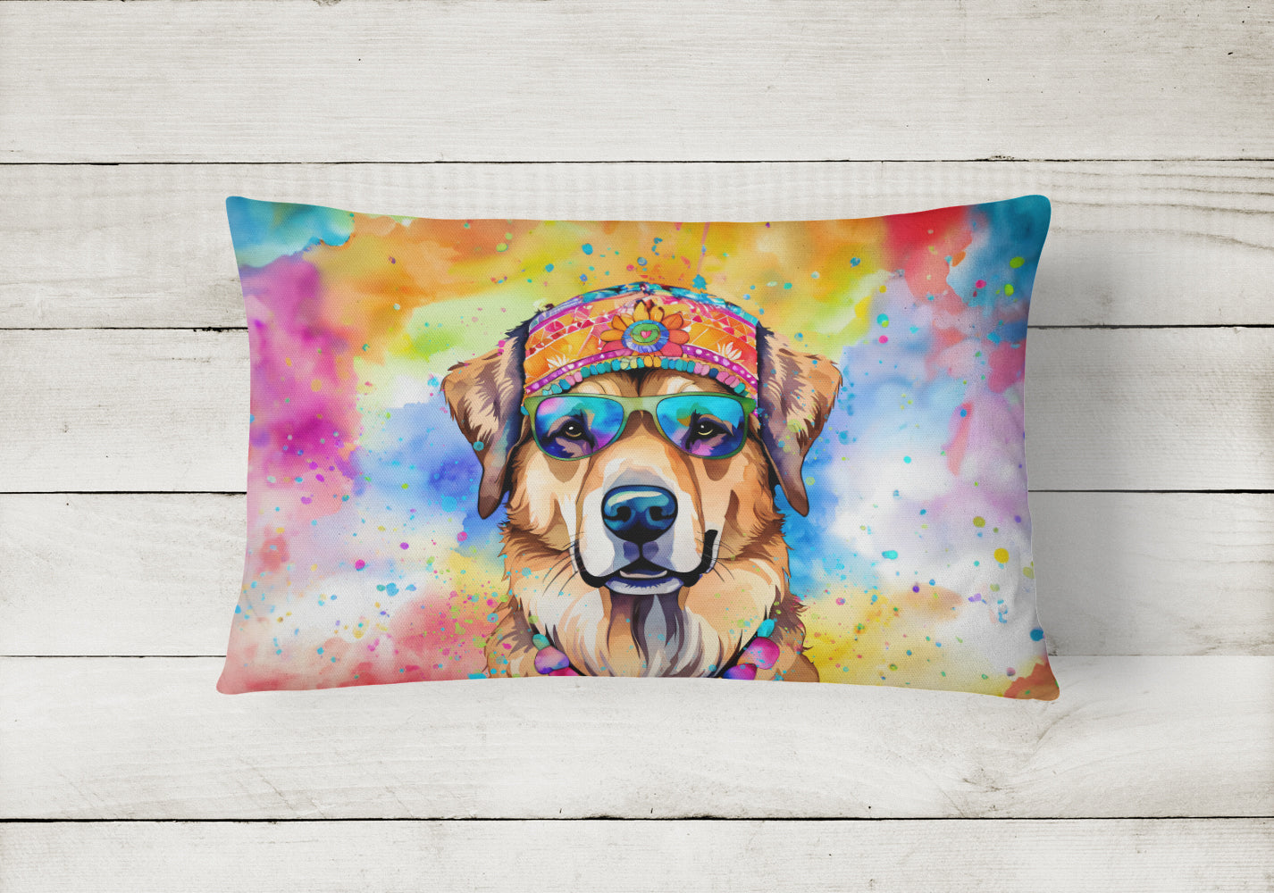 Hippie Dawg Throw Pillow