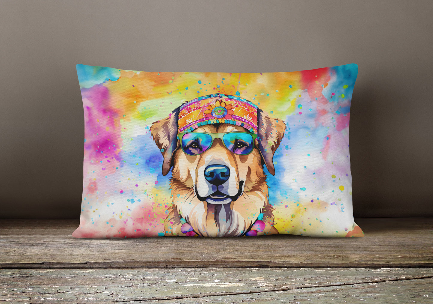 Hippie Dawg Throw Pillow