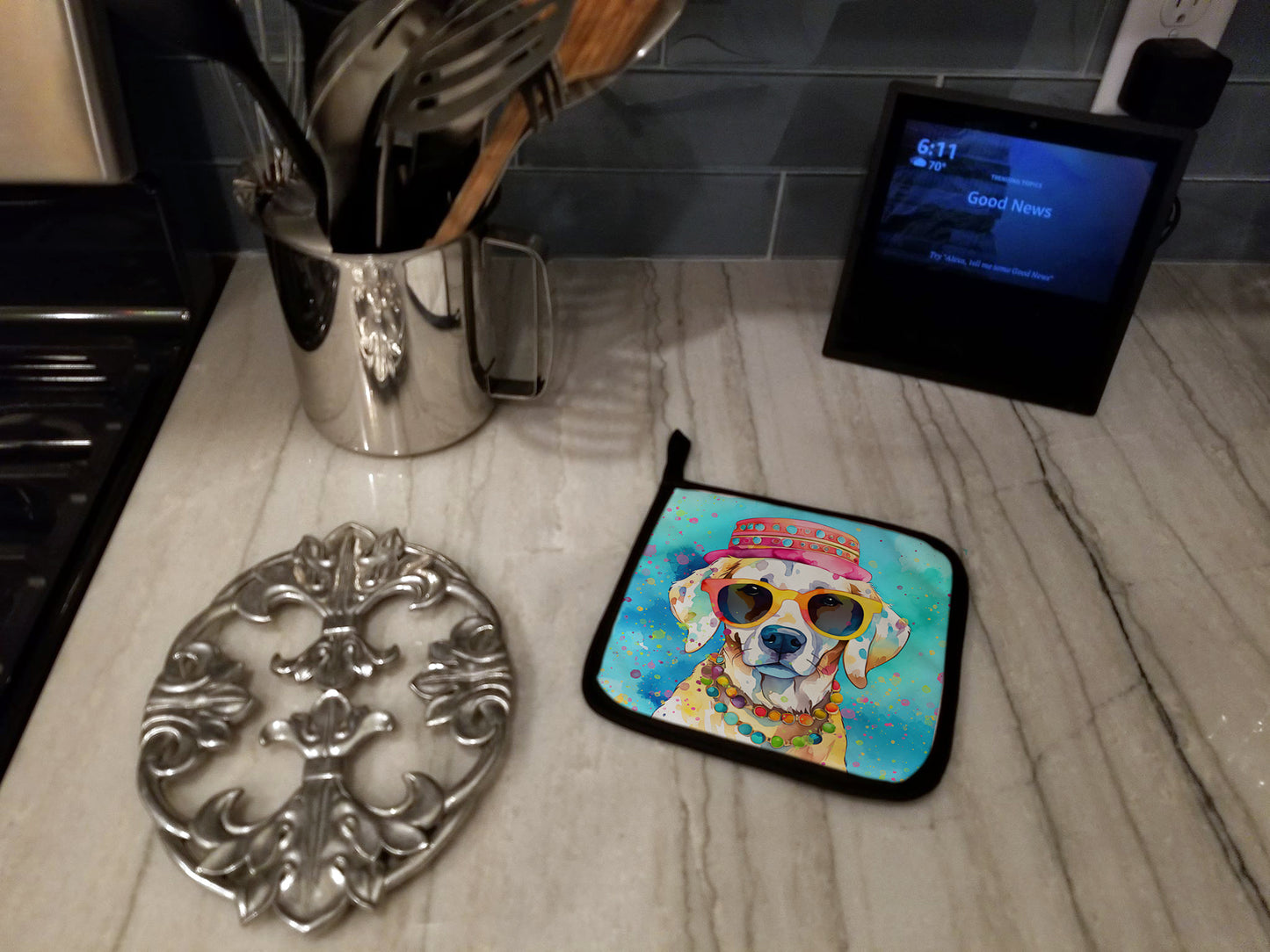 Hippie Dawg Pair of Pot Holders