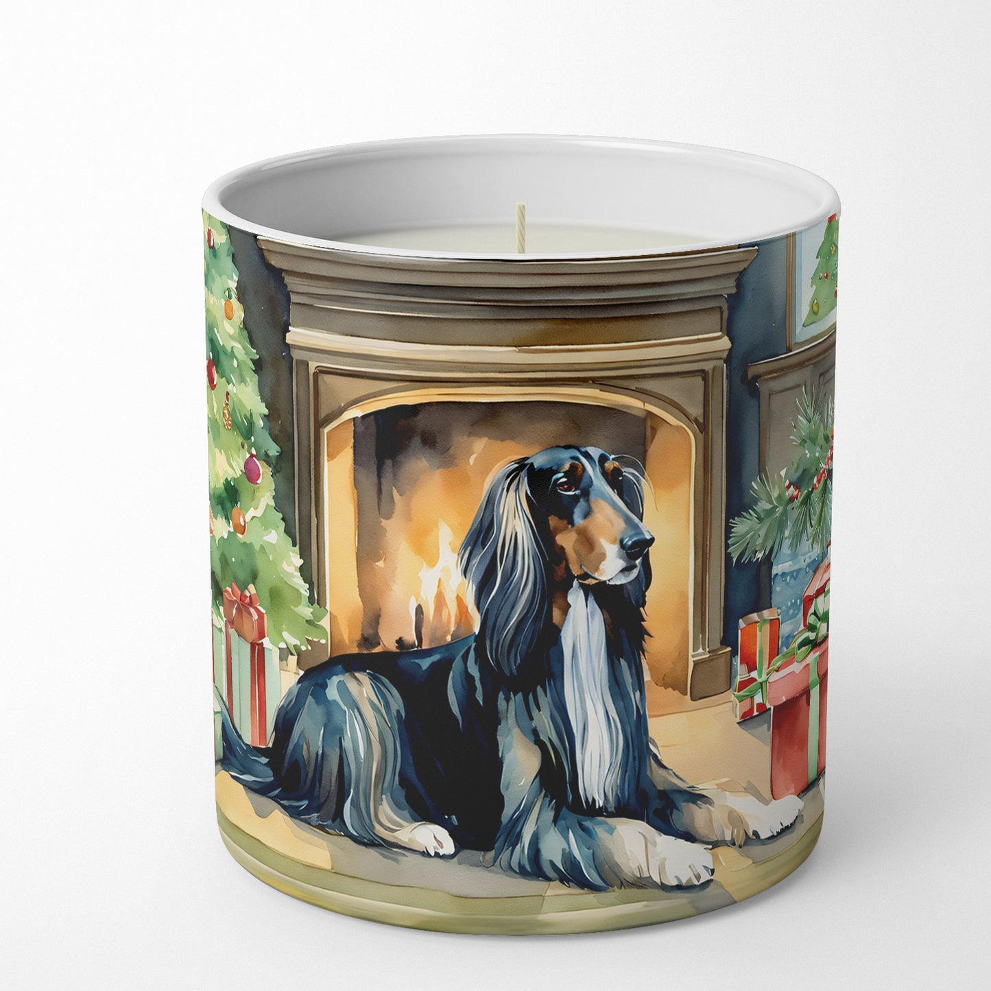 Afghan Hound Cozy Christmas Decorative Soy Candle