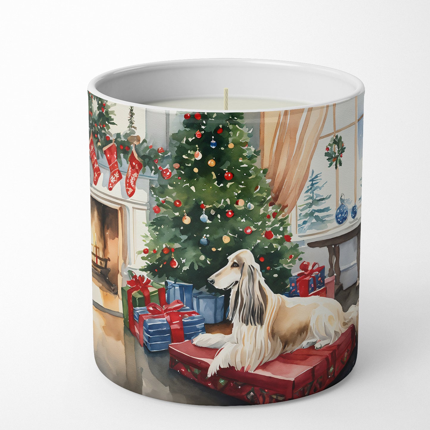 Afghan Hound Cozy Christmas Decorative Soy Candle