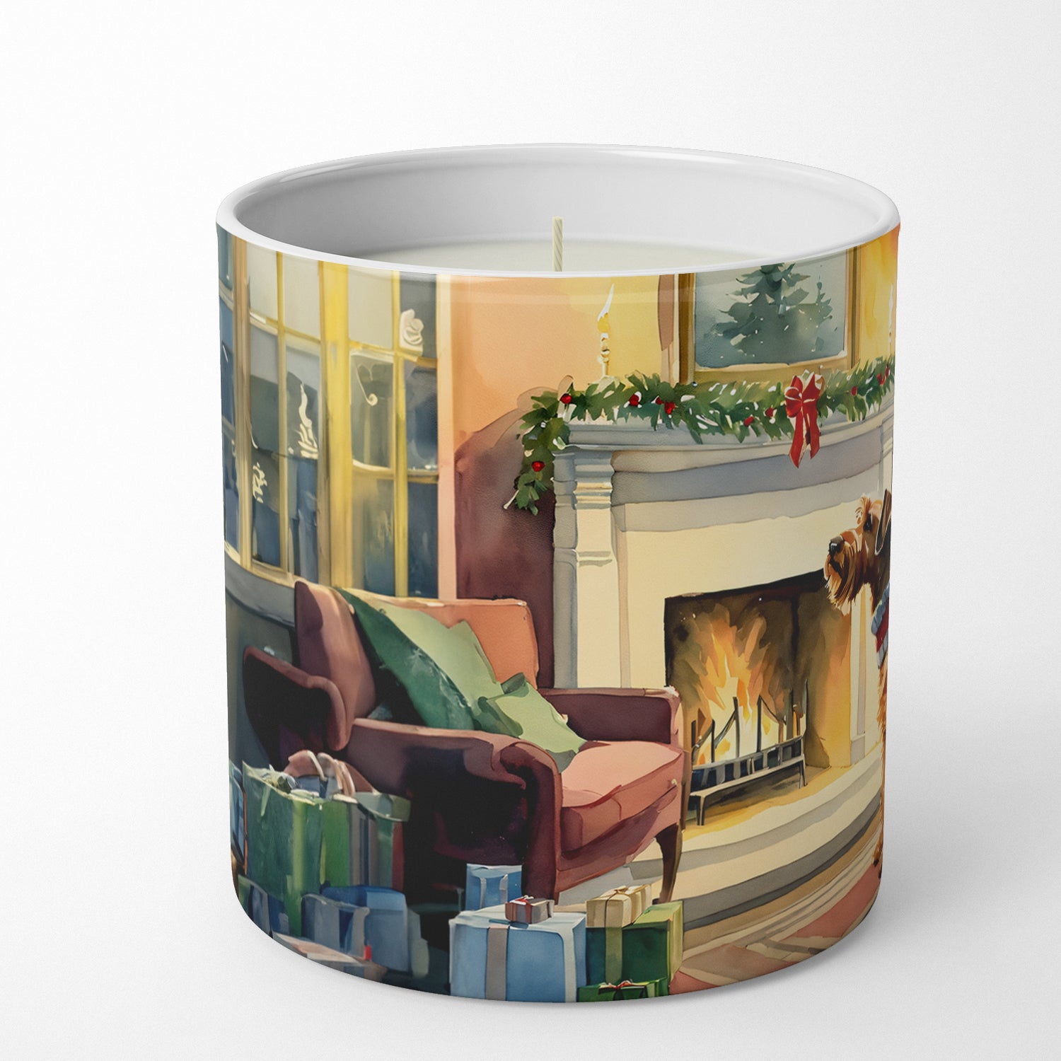 Buy this Airedale Terrier Cozy Christmas Decorative Soy Candle