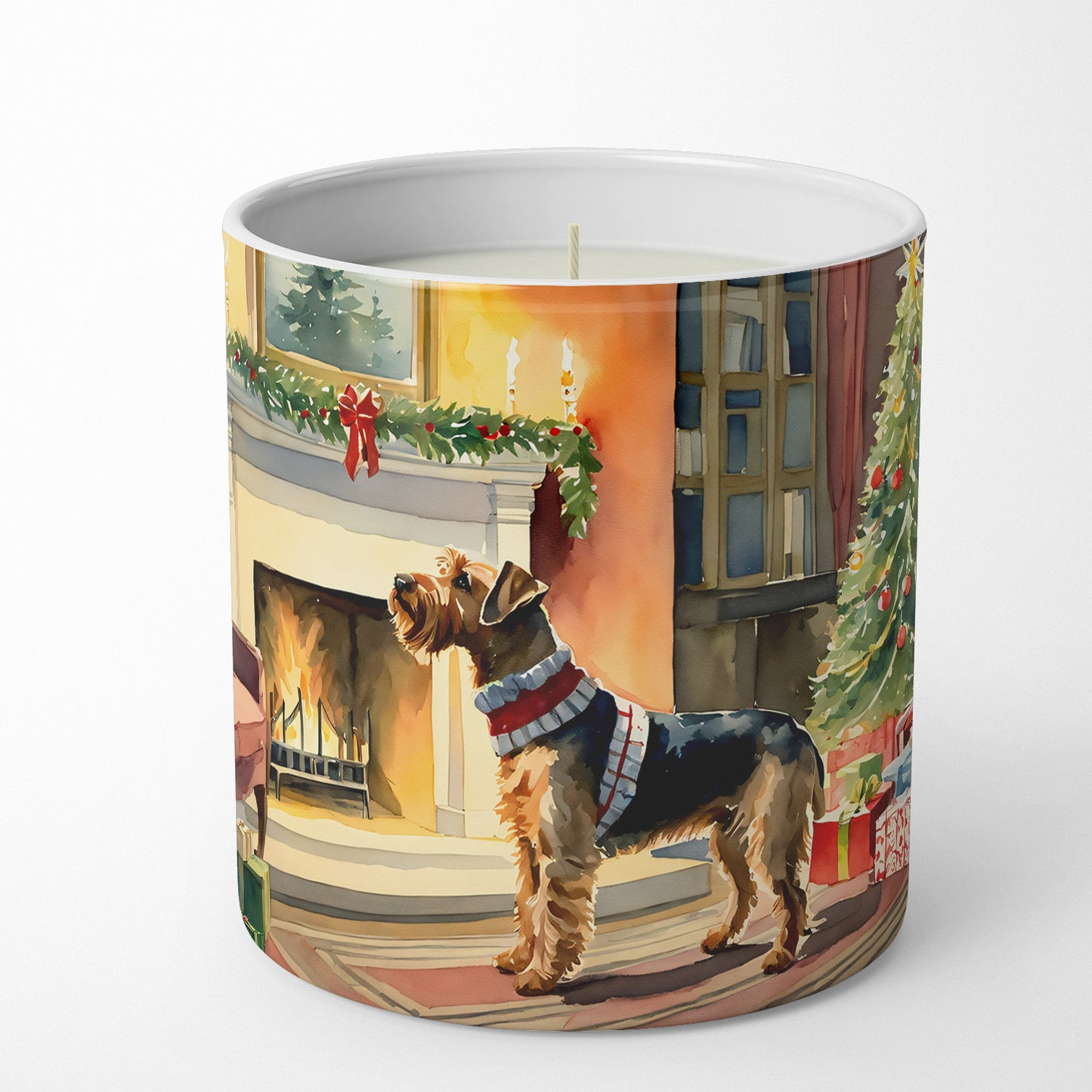 Airedale Terrier Cozy Christmas Decorative Soy Candle