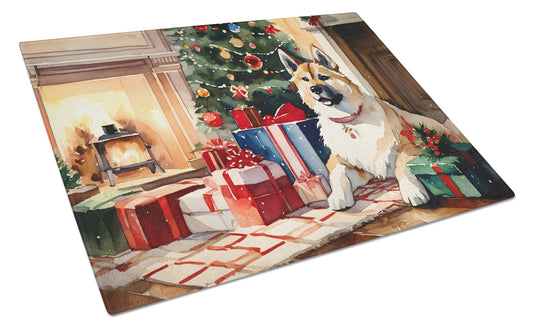 Buy this Akita Cozy Christmas Glass Cutting Board