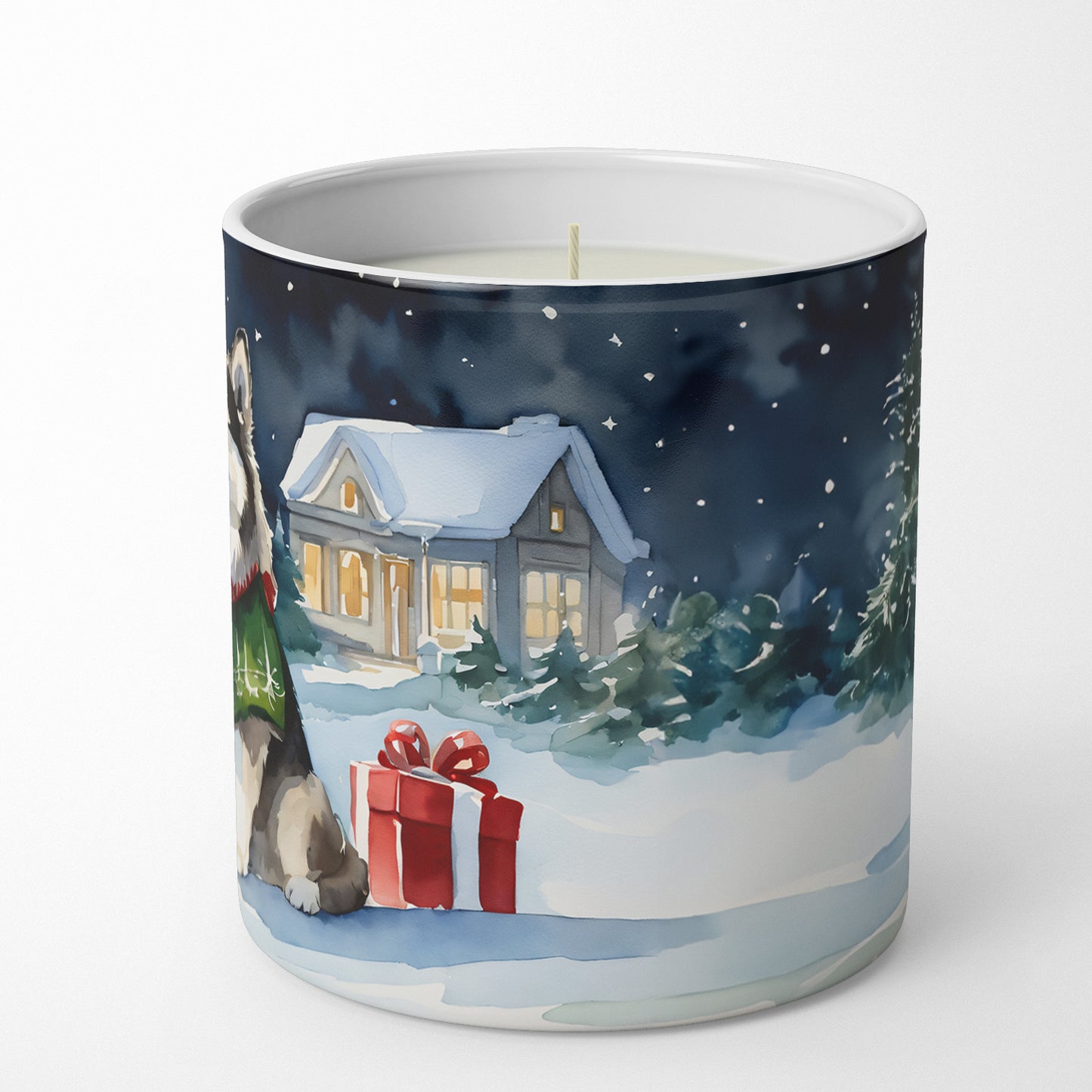 Alaskan Malamute Cozy Christmas Decorative Soy Candle