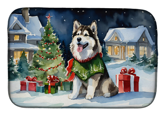 Buy this Alaskan Malamute Cozy Christmas Dish Drying Mat