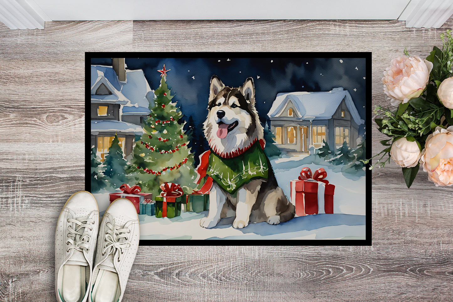 Alaskan Malamute Cozy Christmas Doormat