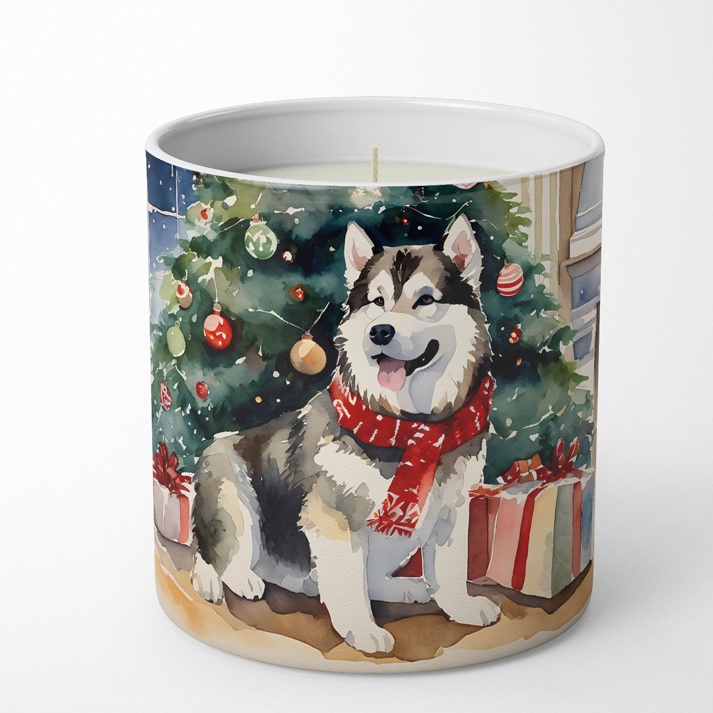 Alaskan Malamute Cozy Christmas Decorative Soy Candle